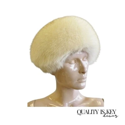 Vintage Don Anderson White Fox Fur Winter Women's Fashion Church Hat - Image 1 of 4