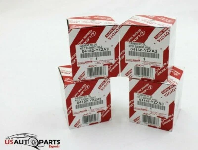 SET OF 4 - GENUINE LEXUS TOYOTA - OEM CARTRIDGE OIL FILTER - 04152-YZZA3 - NEW  - Image 1 of 2