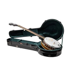 Estuche para banjo Crossrock de fibra de vidrio para estilos de resonador de 5 cuerdas - bloqueo TSA - negro - Imagen 1 de 4