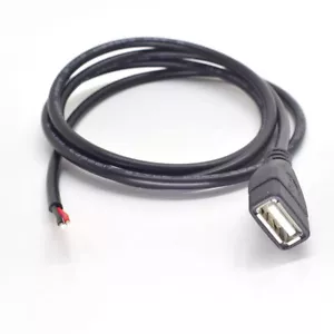1pc USB 2.0 Female Jack To Open-end 2 Wires 1Meter 3.3ft 20AWG DIY Pigtail Cable - Picture 1 of 10
