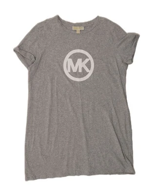 MICHAEL KORS Womens Graphic T-Shirt Dress UK 18 XL Grey Cotton CV01 - Image 1 of 3