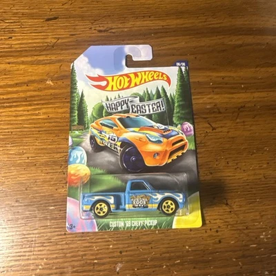 Camioneta pickup Chevy Hot Wheels vacaciones de Pascua personalizada '69 azul granja huevos frescos Foto 1 de 4