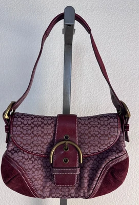 COACH Authentic Coach Mini Signature Soho Shoulder Burgundy Handbag 6818 RARE - Image 1 of 4