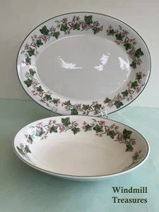 VINTAGE PAIR ROYAL DOULTON EXPRESSIONS TIVERTON OVAL PLATTER & SERVING BOWL  - Picture 1 of 8