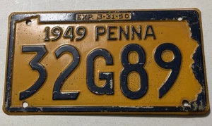 Placa Pennsylvania 1949 estado original - Imagen 1 de 2