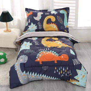4 Stck. Kleinkind Bettwäsche Sets für Jungen Premium Dinosaurier Bettdecke Set Super Weich - Bild 1 von 16