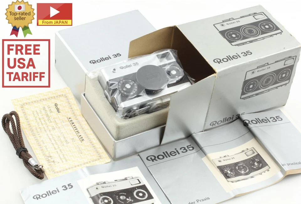 Meter Works [Almost Unused in Box] Rollei 35 Silver 35mm Film Camera From JAPAN - Image 1 of 4