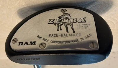 Ram Zebra Putter, RH, 34”, Face Balanced, Std Lie, Shaft Band, Zebra Grip. MINT - Image 1 of 4