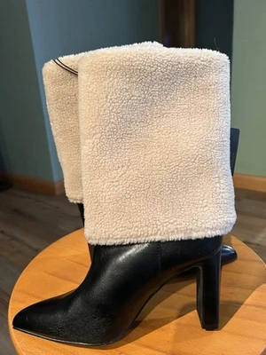 Botas de tacón alto Forever21 para mujer de piel sintética negras/crema talla: 8 nuevas con etiquetas Foto 1 de 4