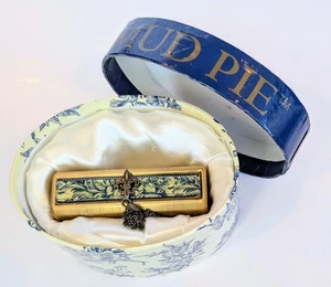 Mud Pie Provence Metal Lipstick Case w/ Mirror Tassel Fleur de Lis Original Box - Picture 1 of 9