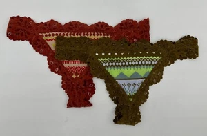 Aerie Cotton Thong Lace Velvet Trim Bundle, Medium NWT - Picture 1 of 2