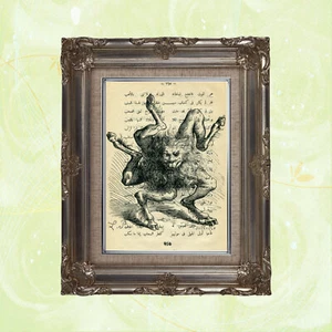 Book Page Art Print: the Demon Buer on Vintage Arabic Text - Picture 1 of 2
