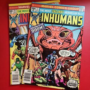 Inhumans #7, #8 1976 Marvel Comic Book VG+