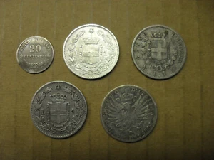 Alte italienische Silbermünzen 1863 - 1901 - Bild 1 von 2