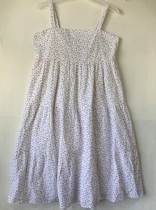 Vineyard Vines Sailboat Print Midi Dress Large Cotton Smocked Tiered Nautical - Picture 1 of 20