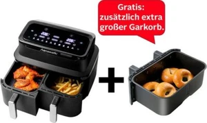 HANSEATIC Heißluftfritteuse AirFryer HAF212600D 39156050 2600W XXL-9L Schwarz - Bild 1 von 8