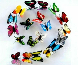 3D Artificial Butterflies Artificial Butterflies PVC For Home Decoration Wedding - Picture 1 of 12