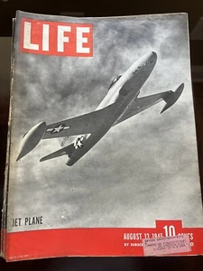 LIFE MAGAZINE AUGUST 13, 1945 JET PLANE VINTAGE ADS GOOD CONDITION  - Picture 1 of 1