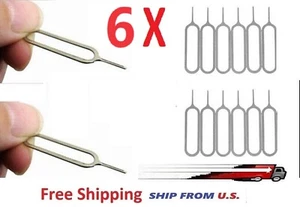 VERSAND AUS DEN USA!!! 6X Sim Karte Auswerfer Auswurf Pin Schlüssel Werkzeug für iPhone Android - Bild 1 von 2