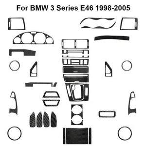 40Pcs For BMW 3 Series E46 1998-05 Carbon Fiber Full Interior Kit Cover Trim - Picture 1 of 21