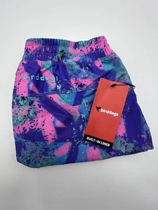 Birddogs Shorts Mens M Purple/Pink/Green Lined Stretch Fitness 7" NWT - Picture 1 of 13