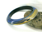 Wooden bracelet painted in blue and gold