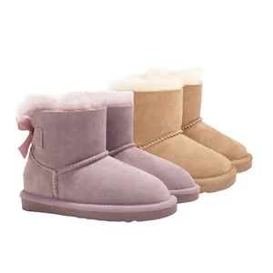 UGG Kids Bailey Bow Boots 100% Australian Double Face Sheepskin Water Resistance - Picture 1 of 14