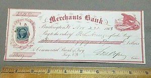 Nr. 117 - 23.11.1863 - Kaufmannsbankscheck mit Umsatzmarke - Bild 1 von 2