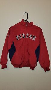 Boston Red Sox Jacket Boys Medium Youth Red MLB Baseball Majestic Coat Zip Up