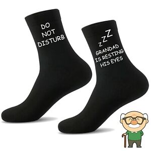 Do Not Disturb Grandad is Resting His Eyes Socks, Funny Novelty Gift
