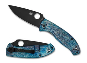 Spyderco Tenacious R.I.L. 3.35" Black Oxide D2 Titanium Disarray Handles - Picture 1 of 1