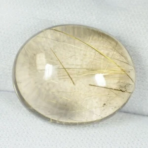 22.76 ct SHIMMERING RARE - UNTREATED - NATURAL RUTILE QUARTZ  CABOCHON See Vdo C - Picture 1 of 3