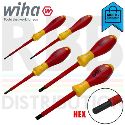 WIHA Hex Electricians Screwdrivers Insulated VDE Hex driver  SoftFinish 1000v - Image 1 of 4