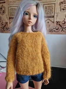 Senffarbener handgestrickter Pullover für Minifee Bjd Slim Msd Puppenkleidung - Bild 1 von 1