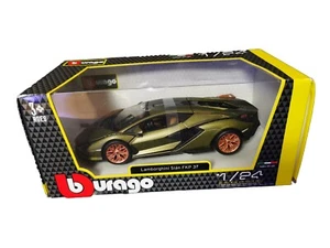 Lamborghini Sian FKP 37 Mate Oliva Metálico Modelo 1:24 Burago (Embalaje B) - Imagen 1 de 1