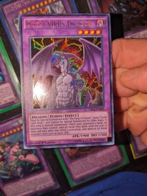 Yugioh  Doom Virus Dragon DRL2-EN003 Secret Rare Near Mint 1st Edition - Image 1 of 4