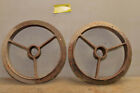 2 antique farm implement wheel plate collectible hit & miss engine cart early F5