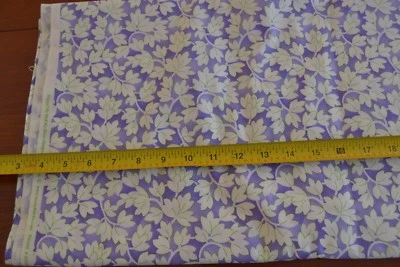 9" Long, White Leaves on Lavender Quilt, Cotton Moda/Me & My Sister, M8542 - Image 1 of 4