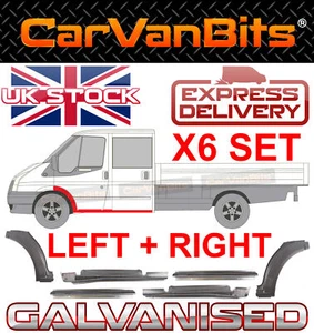 FÜR FORD TRANSIT MK6 MK7 00-14 CREW DOPPELKABINE TÜRBOGENSCHWELLER REPARATURPANEL 6ER SET - Bild 1 von 22