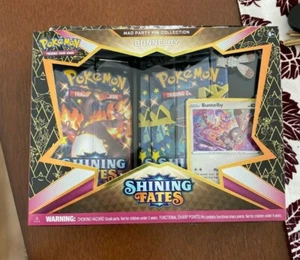 Pokemon TCG: SHINING FATES Bunnelby Mad Party Pin Collectors Box FACTORY SEALED - Picture 1 of 2