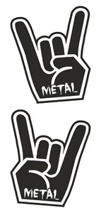 Aufkleber Metal Hand 60 x 50 mm 2er-Set Sticker Tattoo Auto - Bild 1 von 1