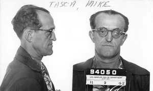 1952 LAPD Mugshot Mike Tasca Falzone Los Angeles prigione foto Dick Tracy cattivo! - Foto 1 di 2