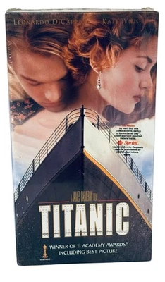 Titanic 1997 Movie VHS Sealed Box Set (2 Tapes) New In Box FACTORY SEALED Blue - Image 1 of 4