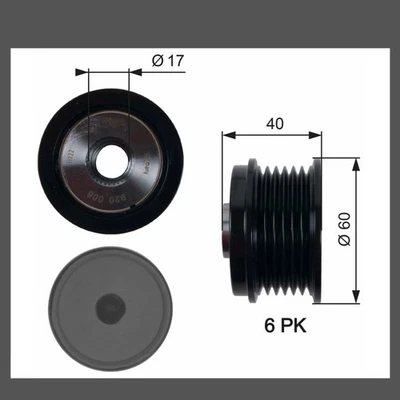 Gates ALTERNATOR CLUTCH PULLEY OAP7154 for FORD FIESTA VII HJ HF 2017... - Image 1 of 4