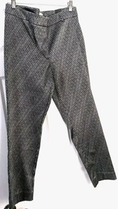 Neu mit Etikett White House Black Market klassisch schwarz metallic silber schmal Knöchelgröße 14 - Bild 1 von 14