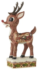 Jim Shore Rudolph Traditions - Rudolph con scena di slitta (6006789) - 2020 - incontaminato - Foto 1 di 6