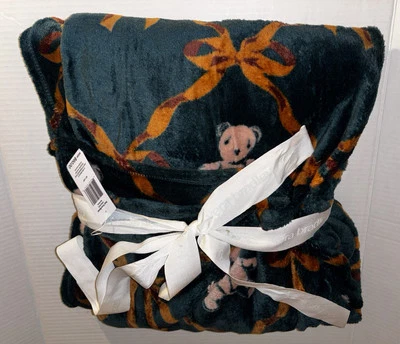 Vera Bradley Plush Fleece Throw Blanket, Bear Mosaic, Teddy Bears, NWT - Image 1 of 4