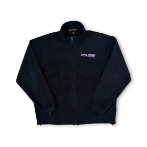 Harriton Creamy Snickers Embroidered Fleece Jacket Black Men’s Large Full Zip Pr - Picture 1 of 5