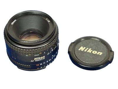 Nikon AF Nikkor 50mm f/1.8 Lens with Cap Made in Japan - Image 1 of 4