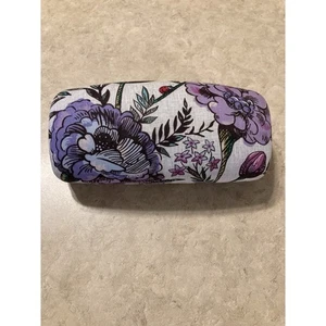 Vera Bradley Floral Lavender Meadow Eyeglass Sunglass Large Clamshell Hard Case - Picture 1 of 10